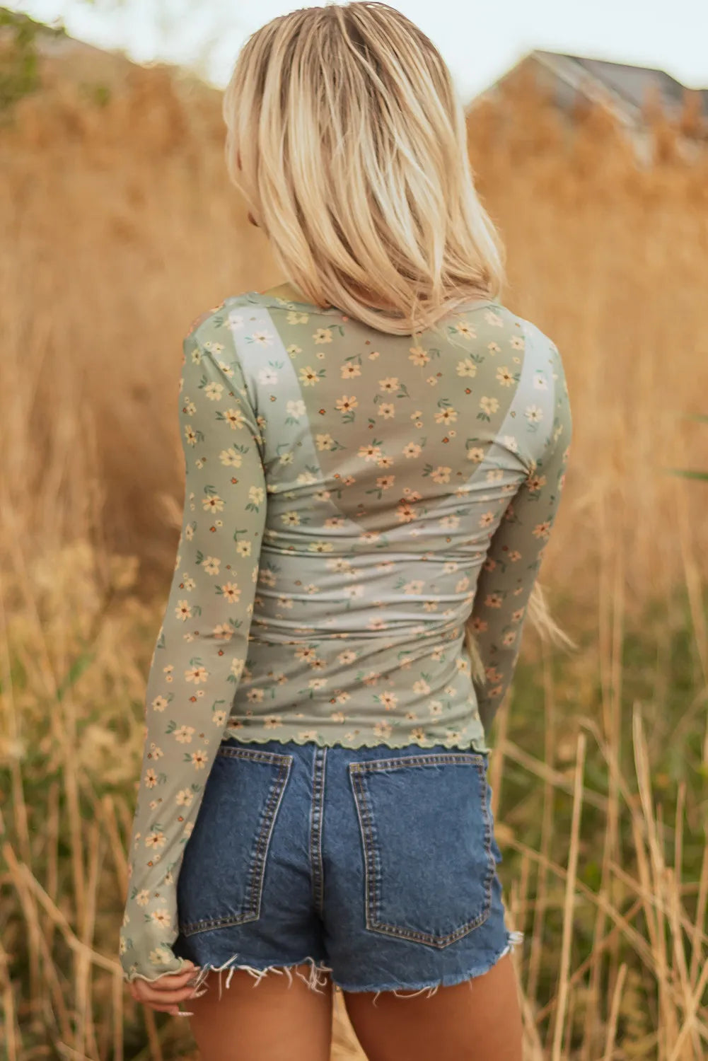 Magnolia Meadow Mesh Top