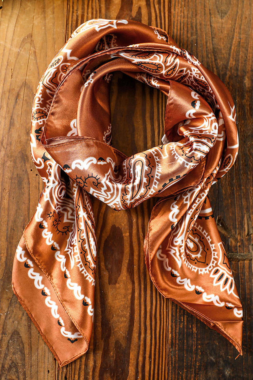 Old Flame Satin Square Scarf