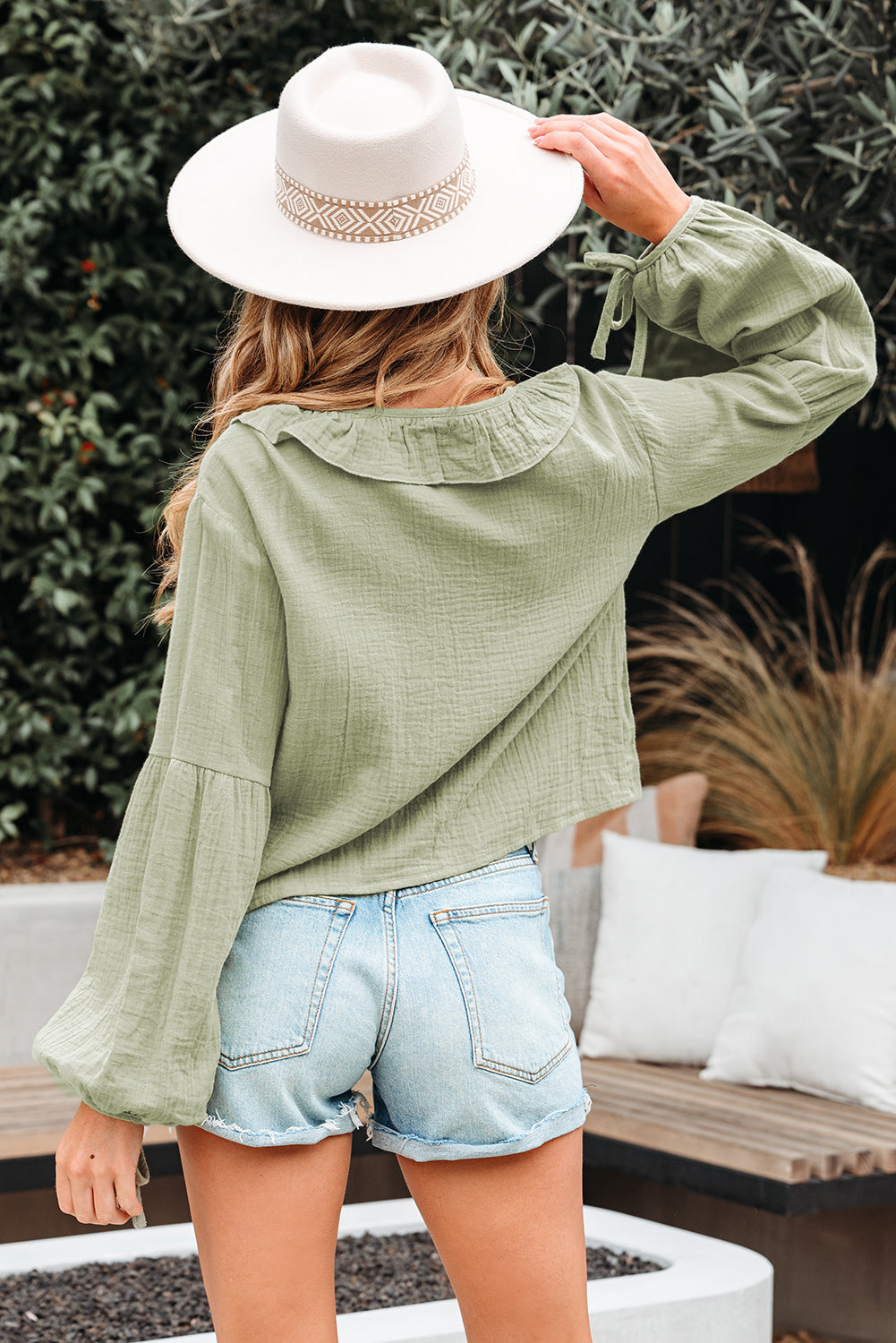 Breezy Bow Ruffle Blouse