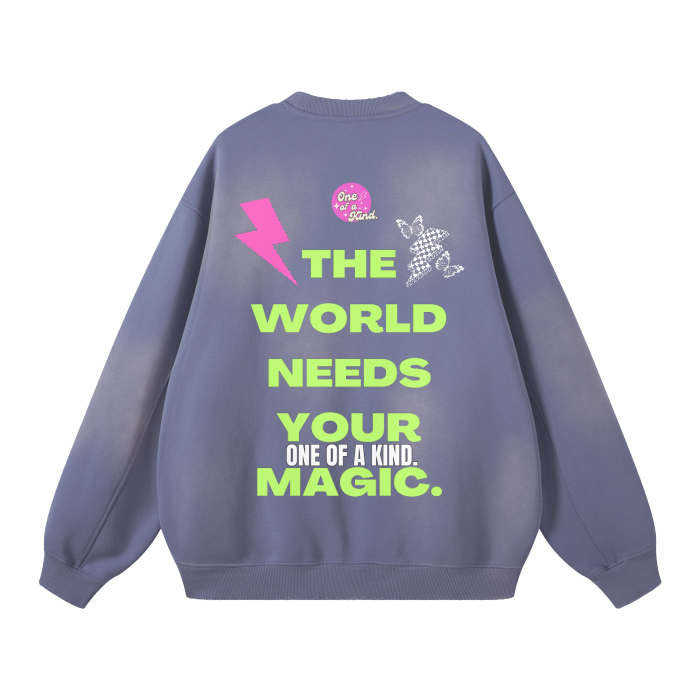 Main Character Energy Oversized Crewneck Sweater