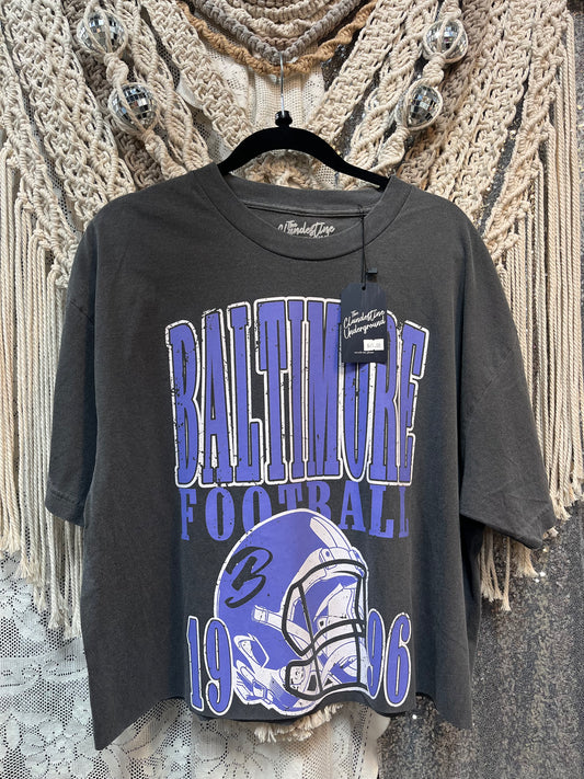 90's Vintage Baltimore Football Cropped Tee