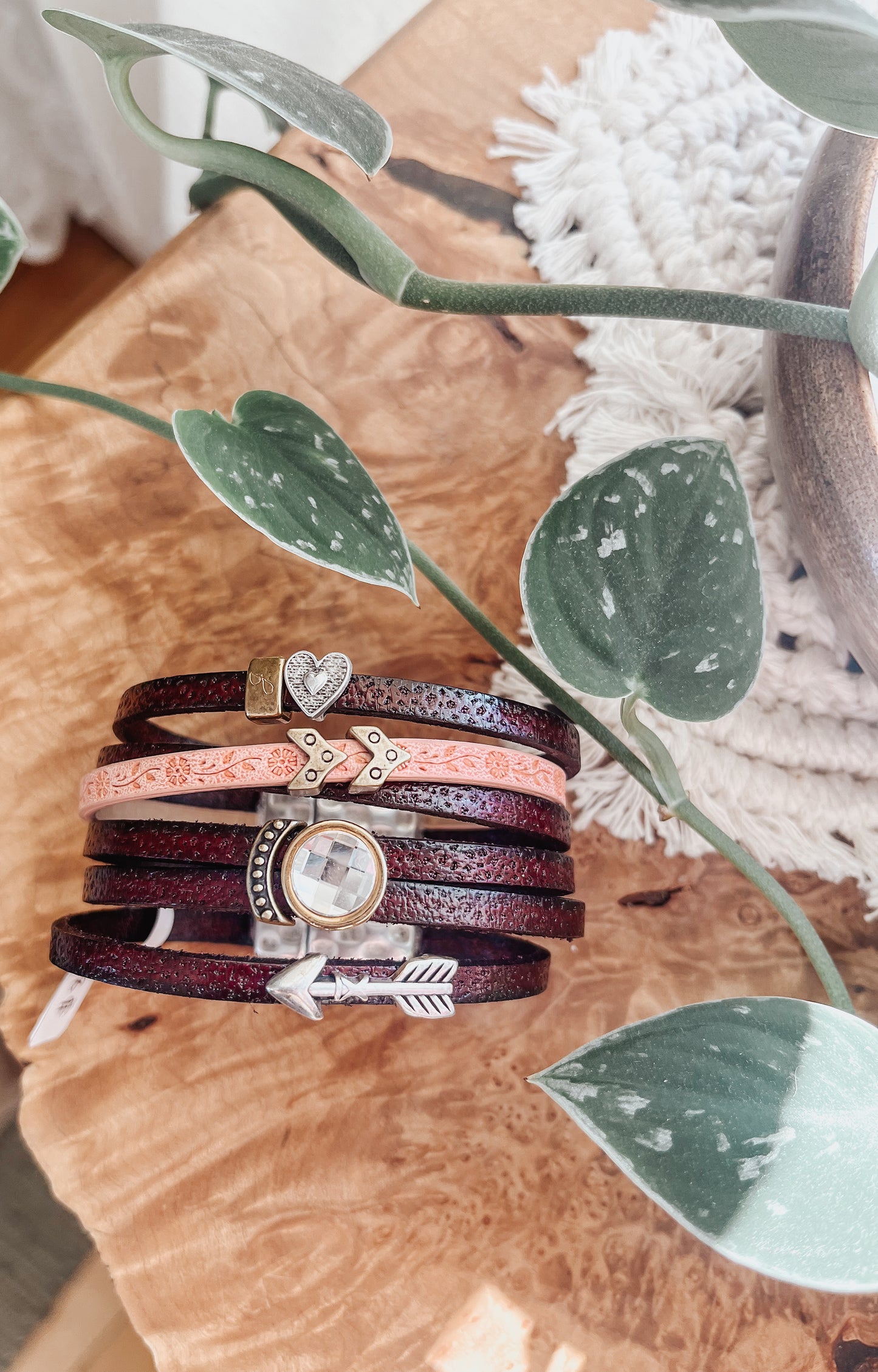 “Follow Your Heart” Leather Bracelet