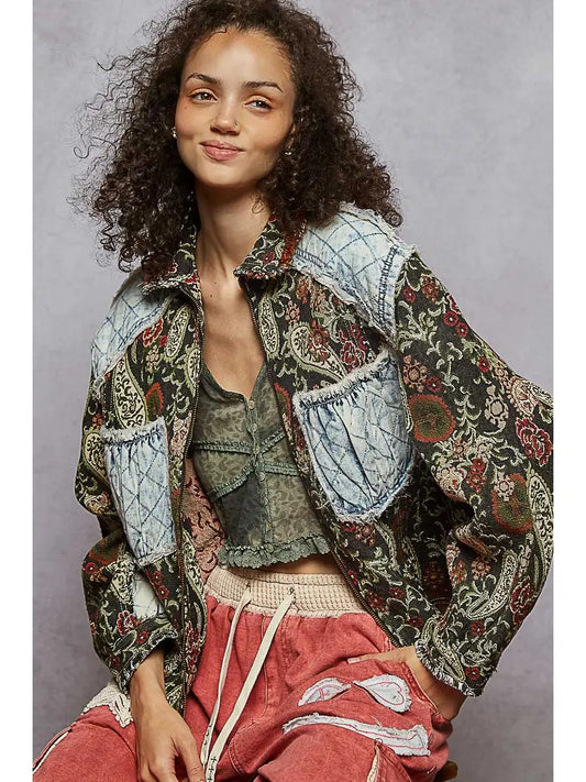 Wildflower Heart Quilted Shacket