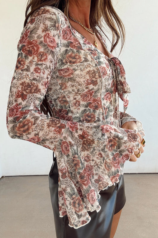 Woodstock Whimsy Tie-Front Top