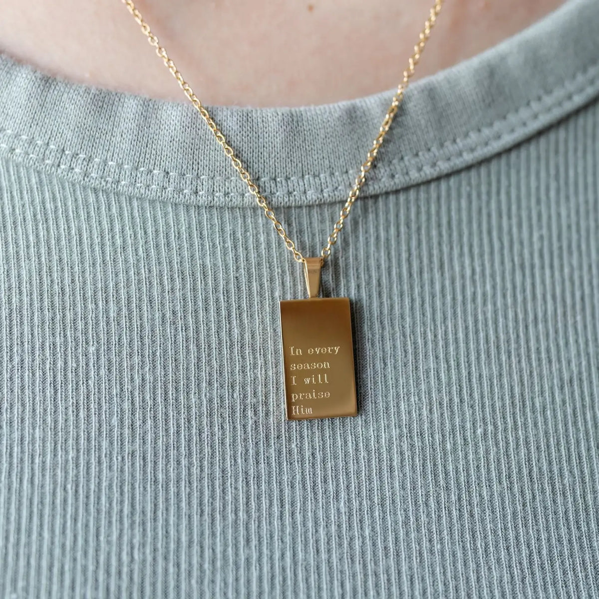 In Every Season I Will Praise 18k Necklace