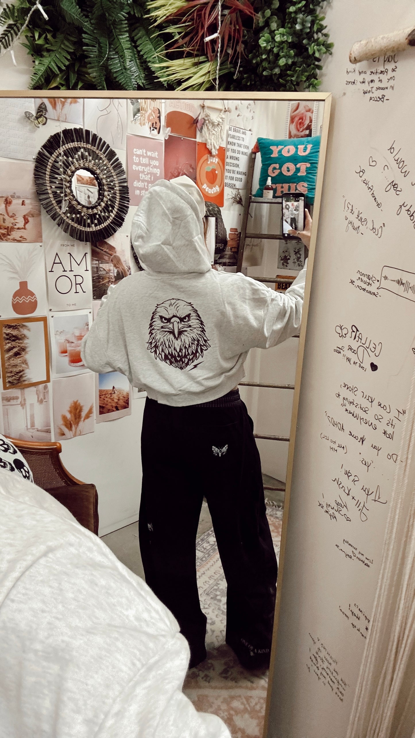 Moth Effect Barrel Sweatpants