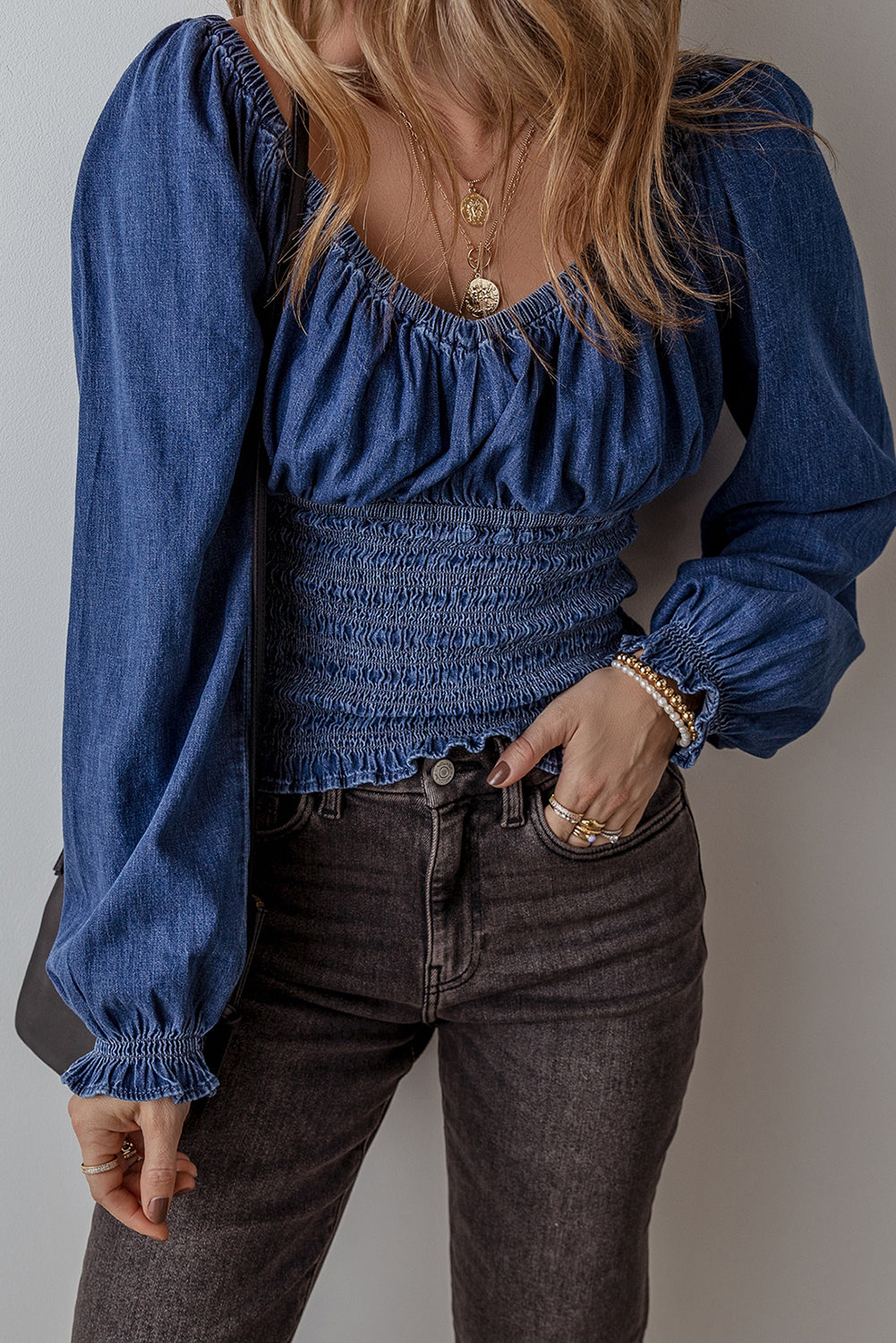Daisy Denim Top