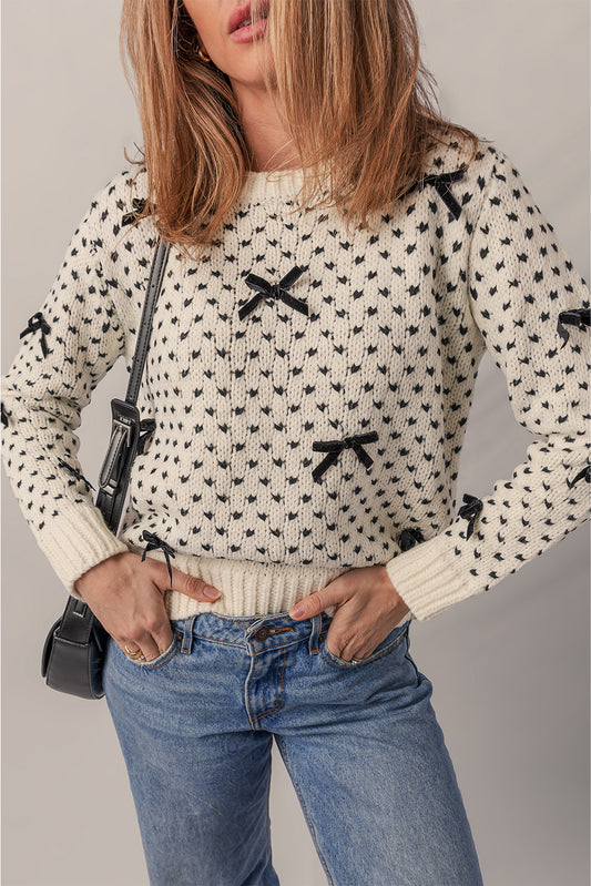 Cream Puff Bow Sweater