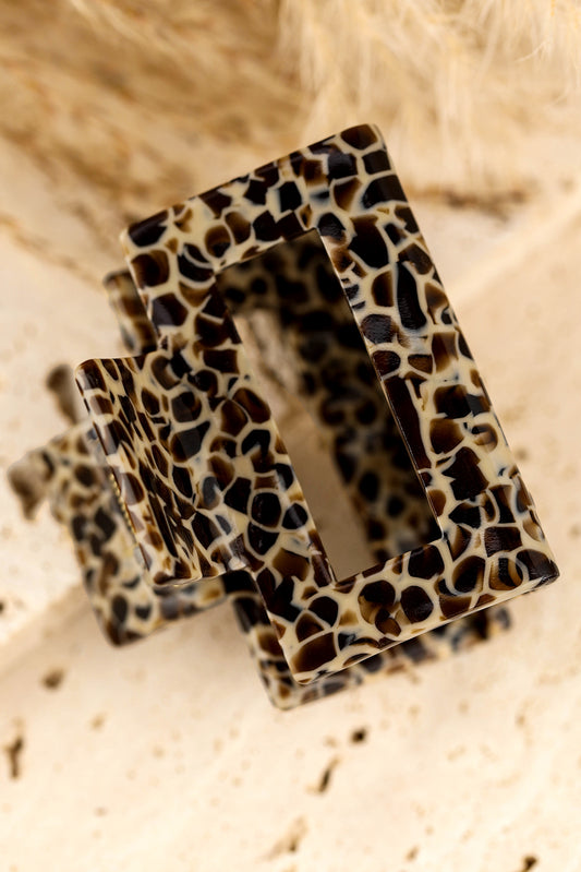 Wild Edge White Leopard Claw Clip