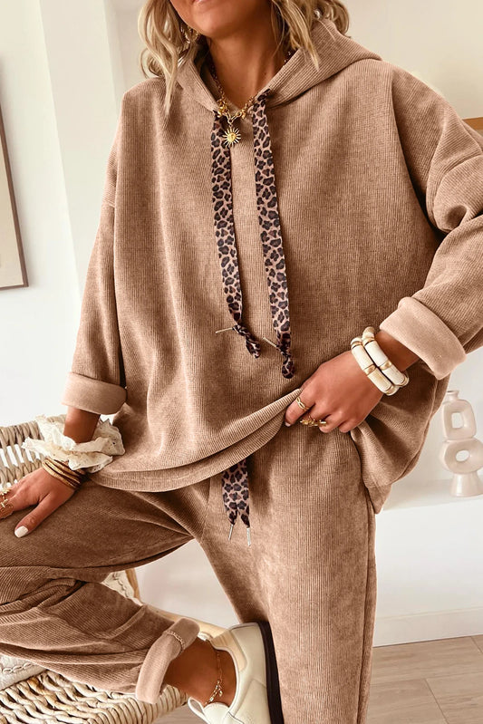 Wild & Cozy Cord Sweater/Sweats Set