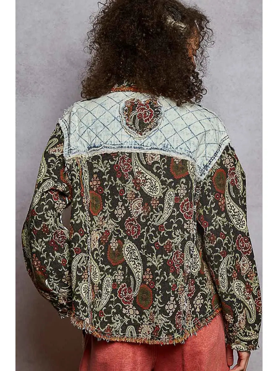 Wildflower Heart Quilted Shacket