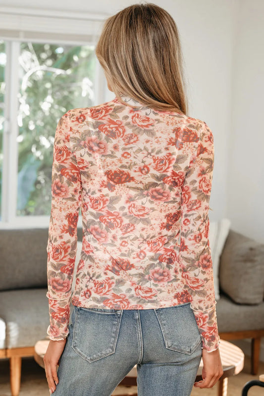 Petal Pulse Mesh Top