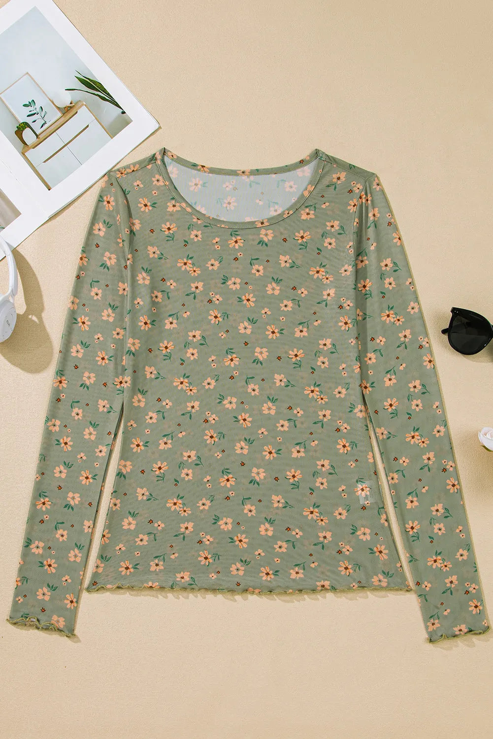 Magnolia Meadow Mesh Top