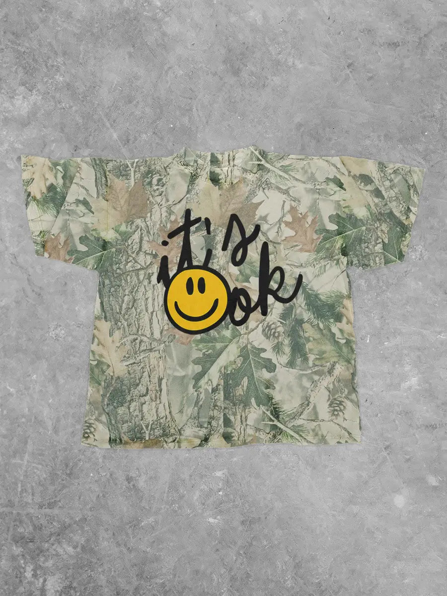 It's Ok Camo Oversized Tee