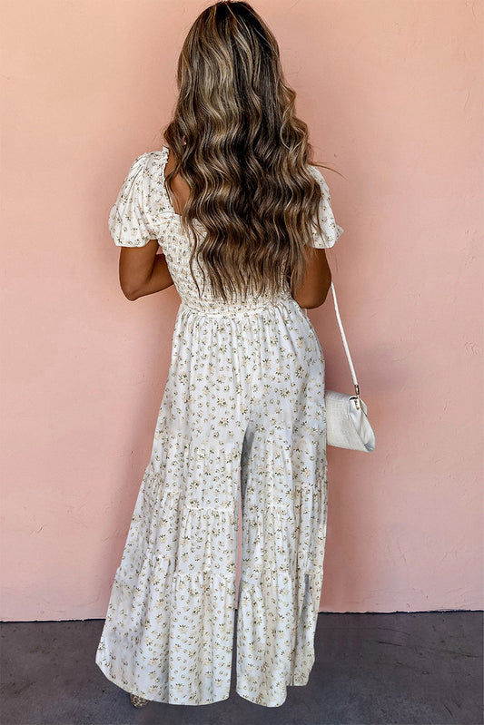 Field of White Boho Jumpsuit