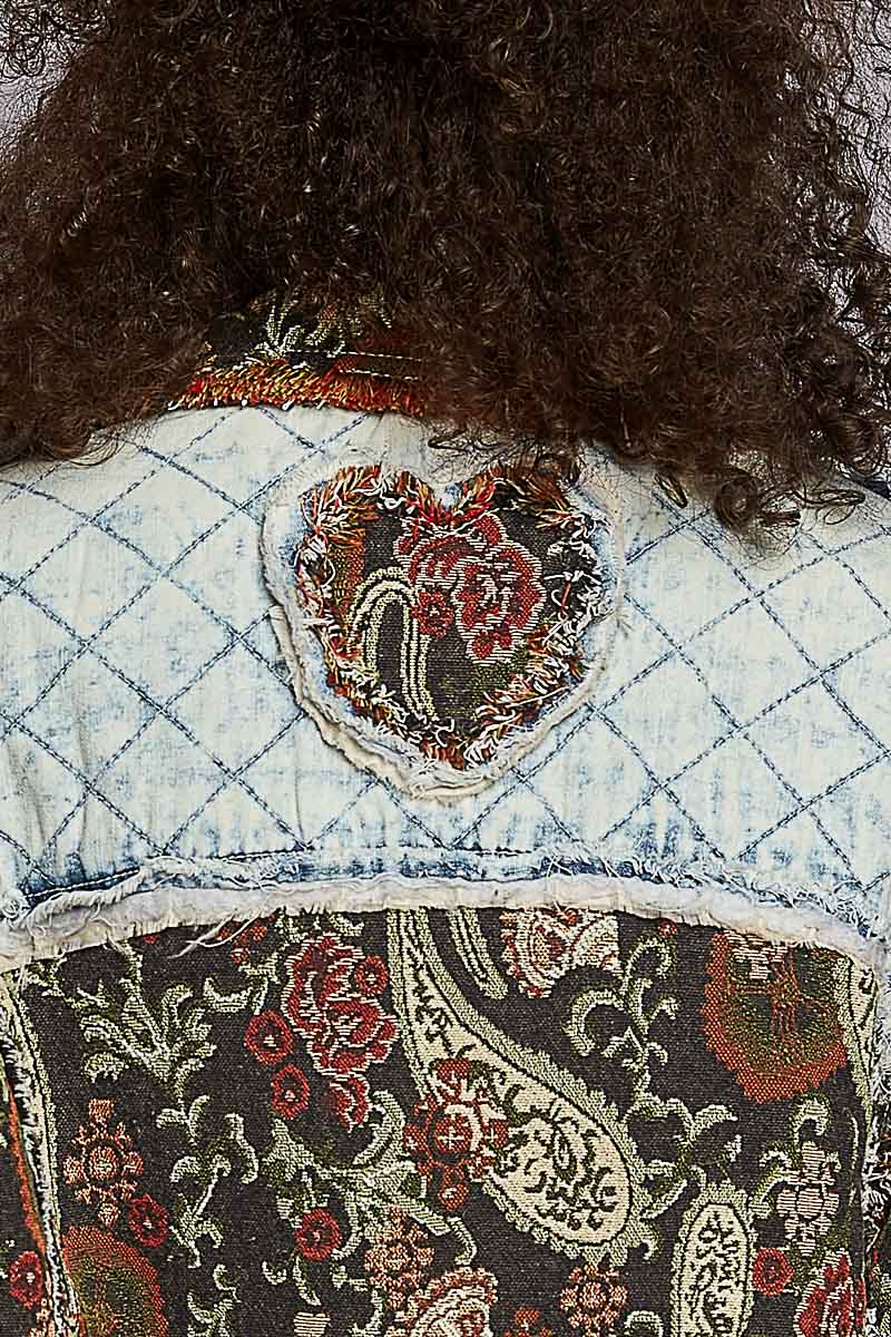 Wildflower Heart Quilted Shacket