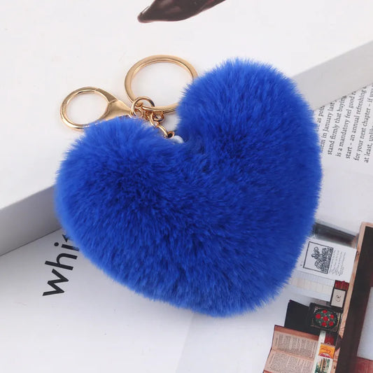 Fluffy Heart Bag Charm