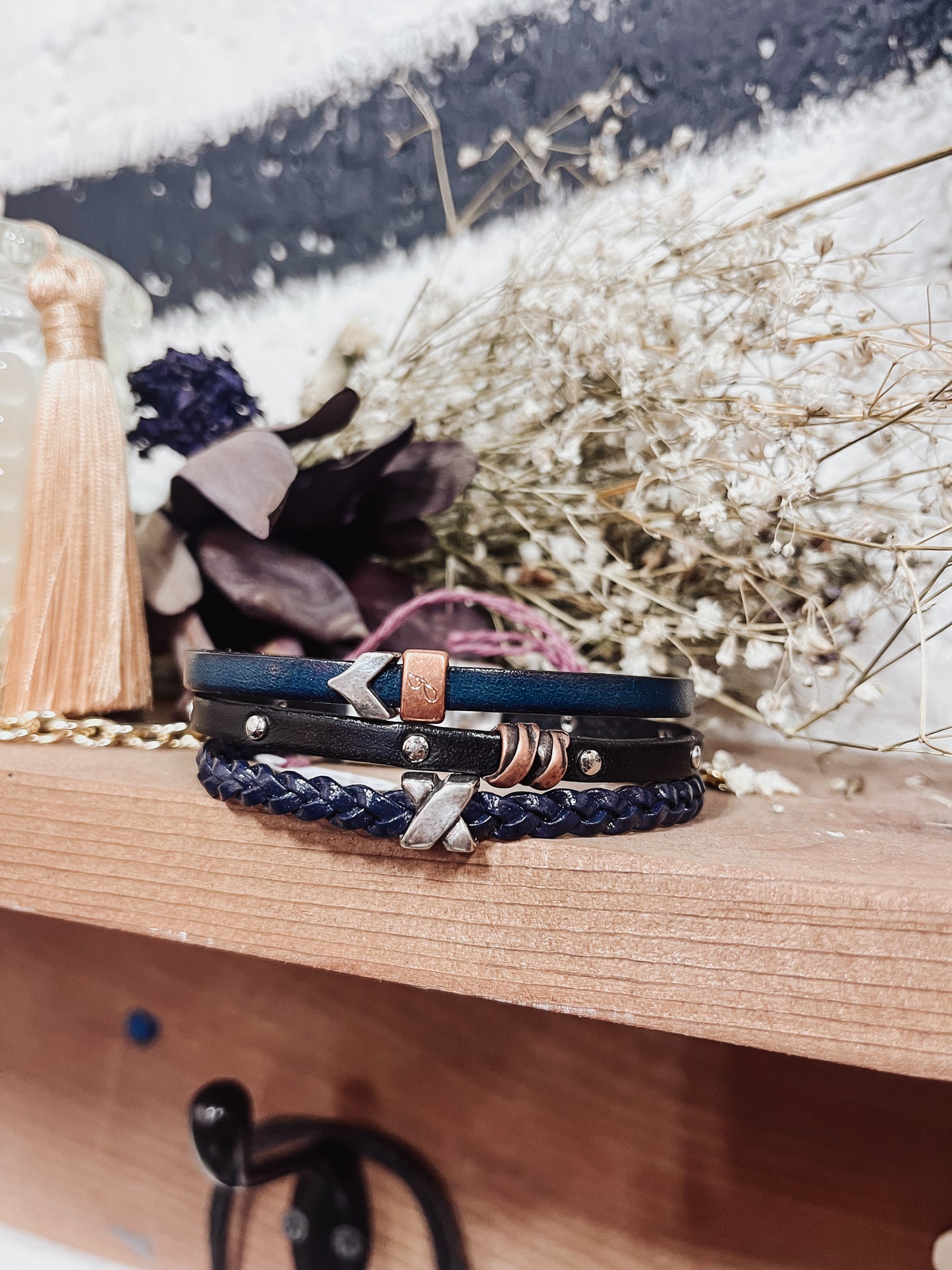 “Studs & Stuff” Leather Bracelet