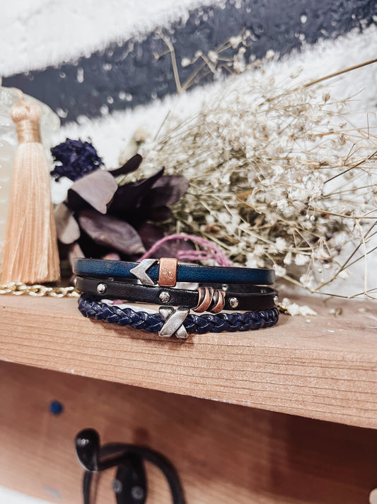 “Studs & Stuff” Leather Bracelet