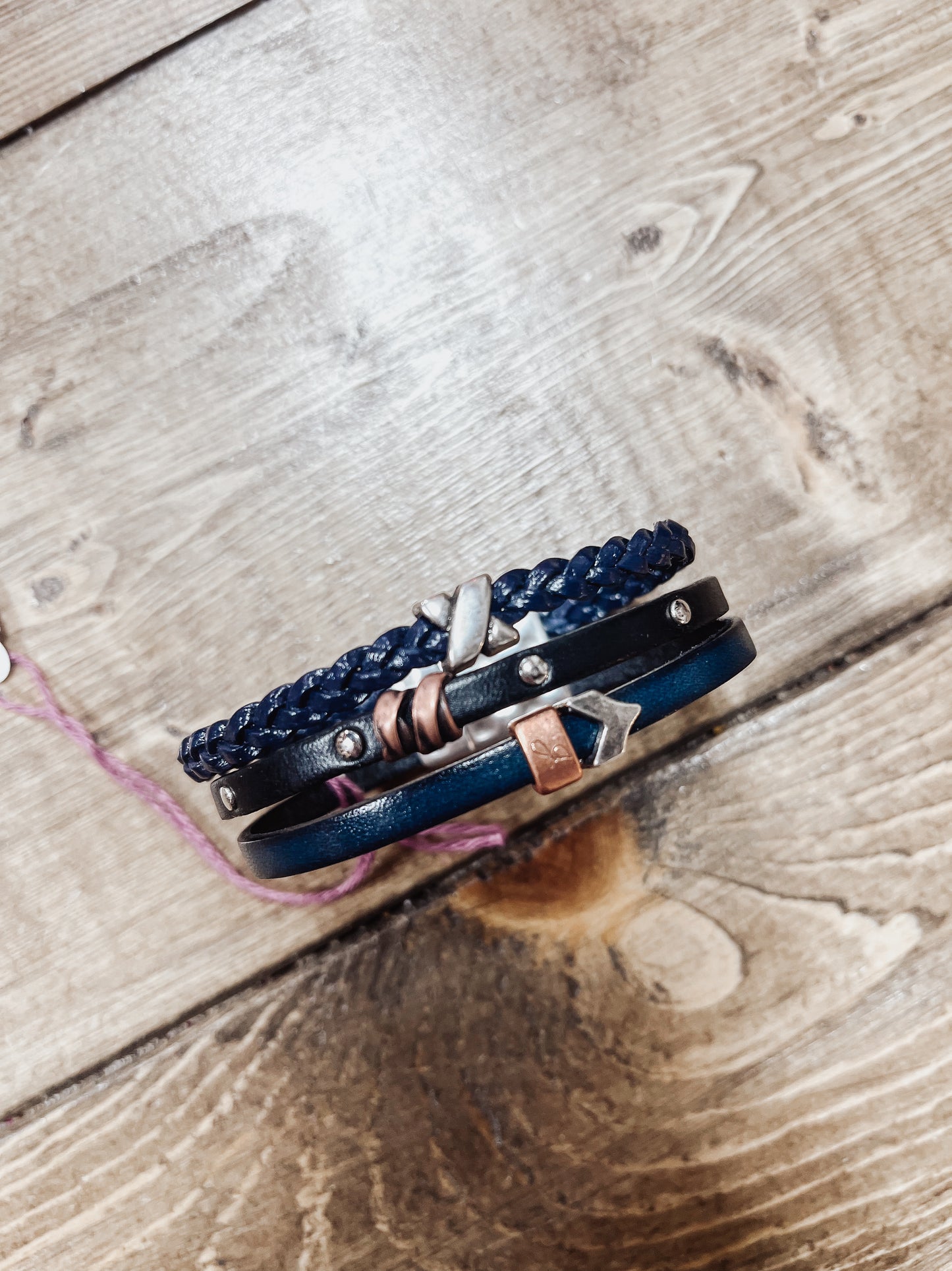 “Studs & Stuff” Leather Bracelet