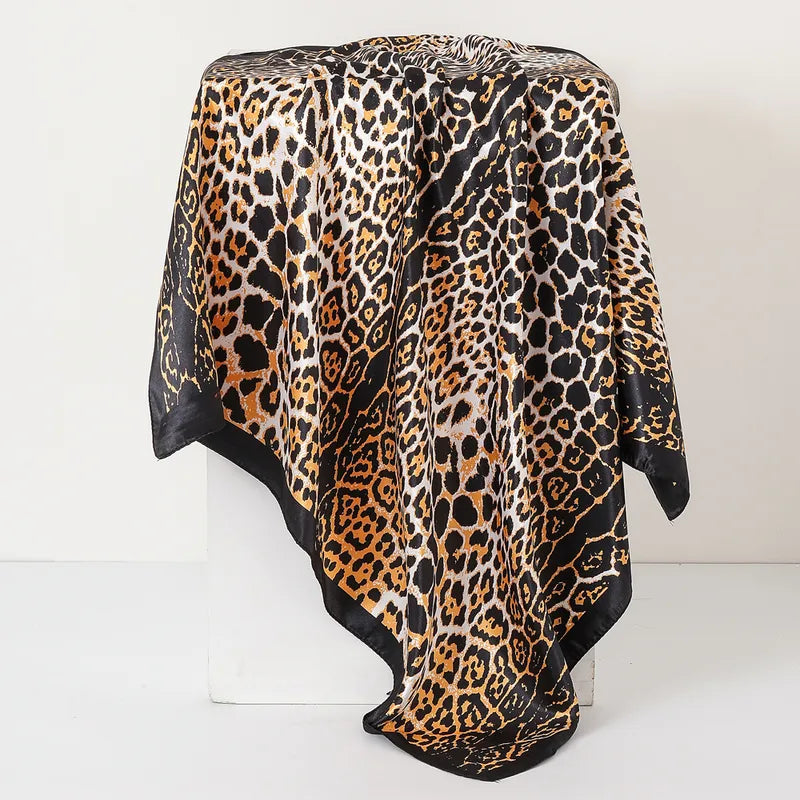 Leopard Satin Headscarf