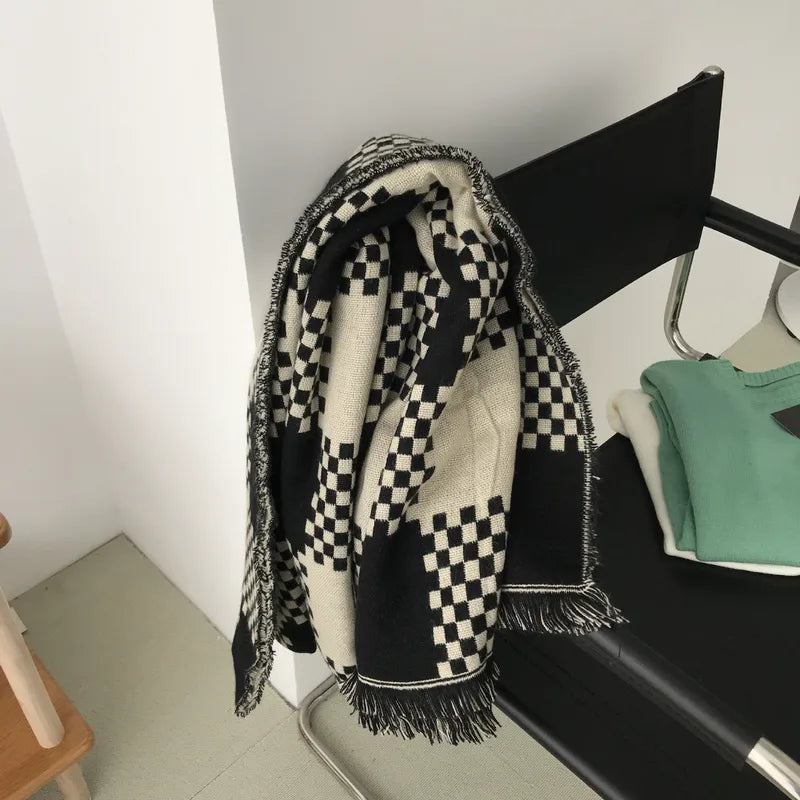 Checkered Oversized Scarf