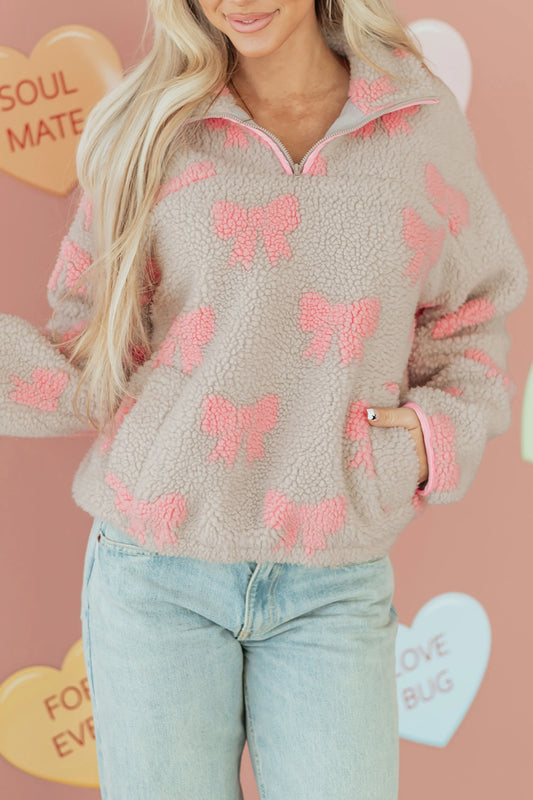 Sweet Bow Sherpa Pullover