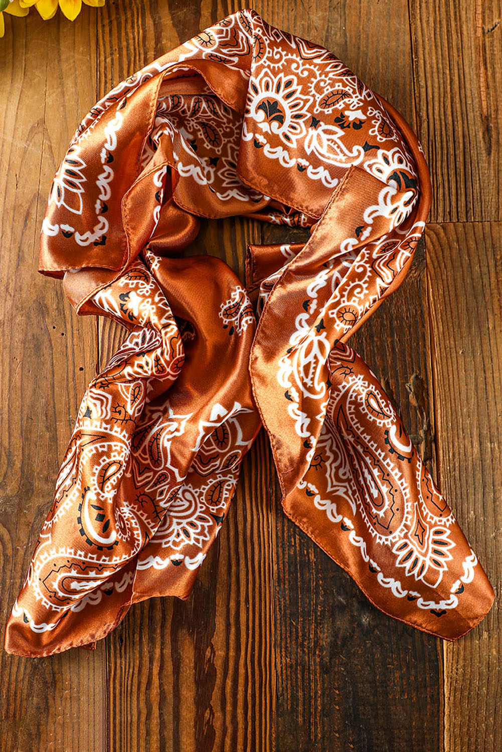 Old Flame Satin Square Scarf