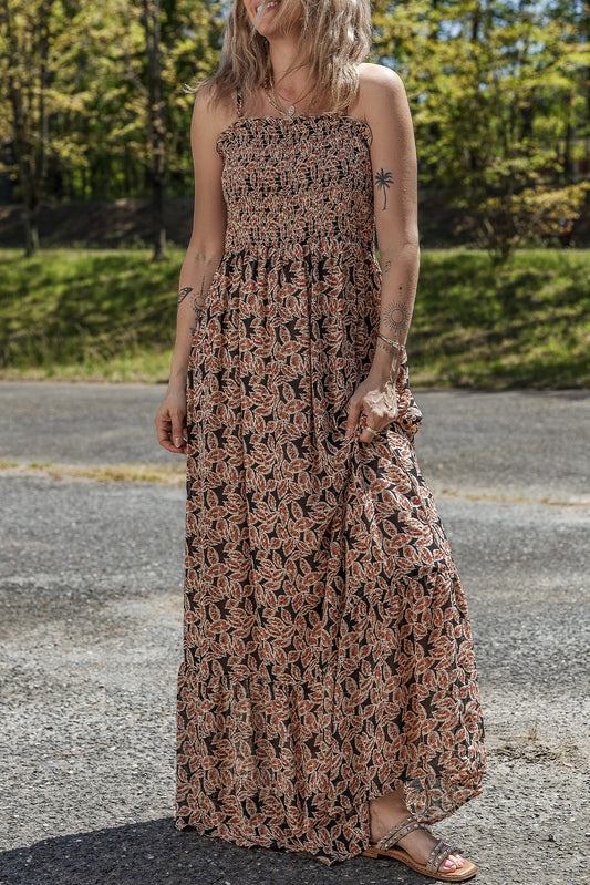 Amber Bloom Smocked Maxi Dress