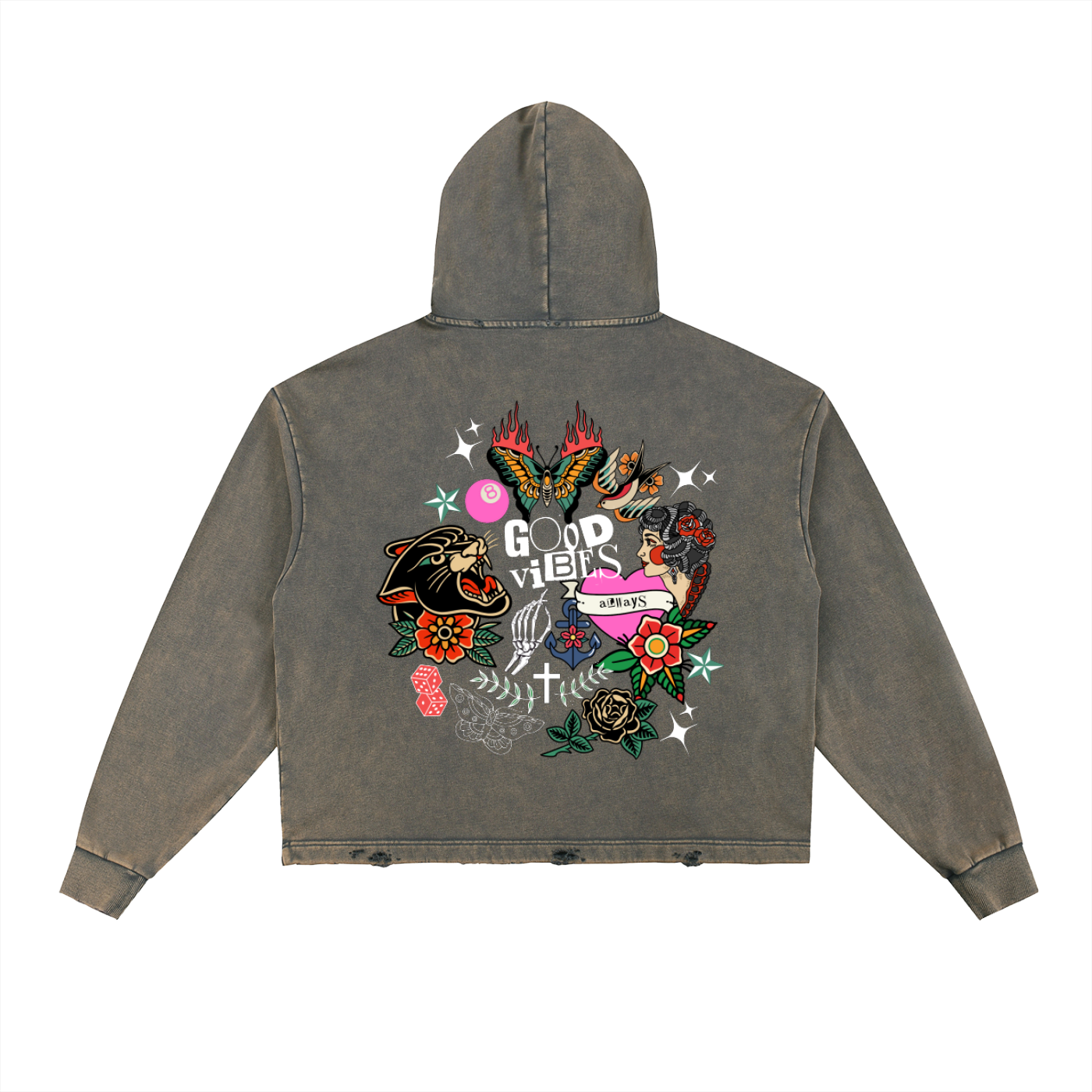 One of a Kind Distressed Hoodie