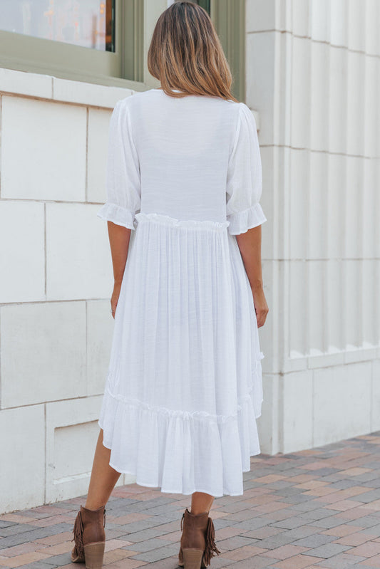 Whisper Ruffle High-Low Kimono