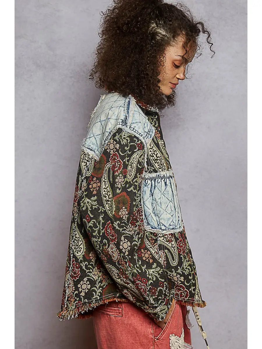 Wildflower Heart Quilted Shacket