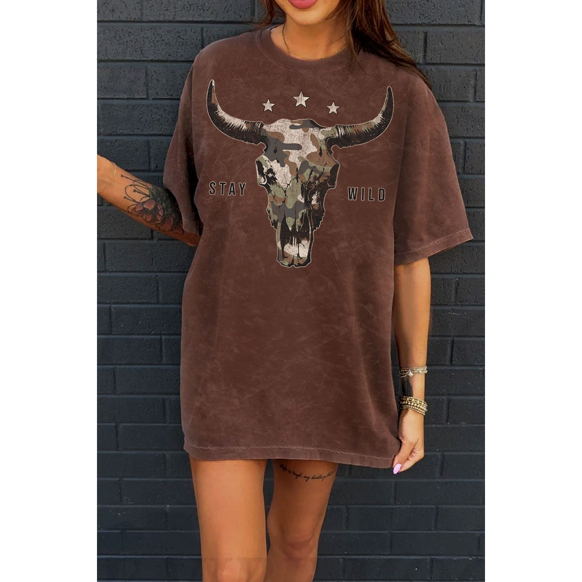 Stay Wild Camo Oversized Tee