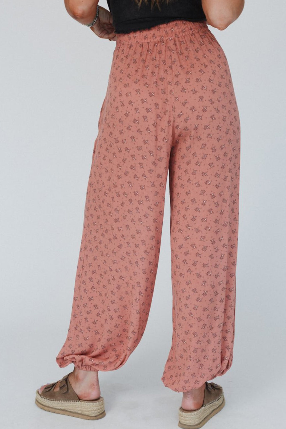 Boho Fab Floral Wide Leg Jogger Pants
