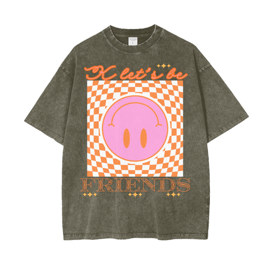 Let's Be Friends Oversized Graphic Tee