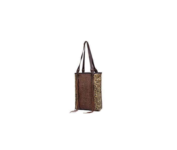 Golden Studs Leather Hairon Bag