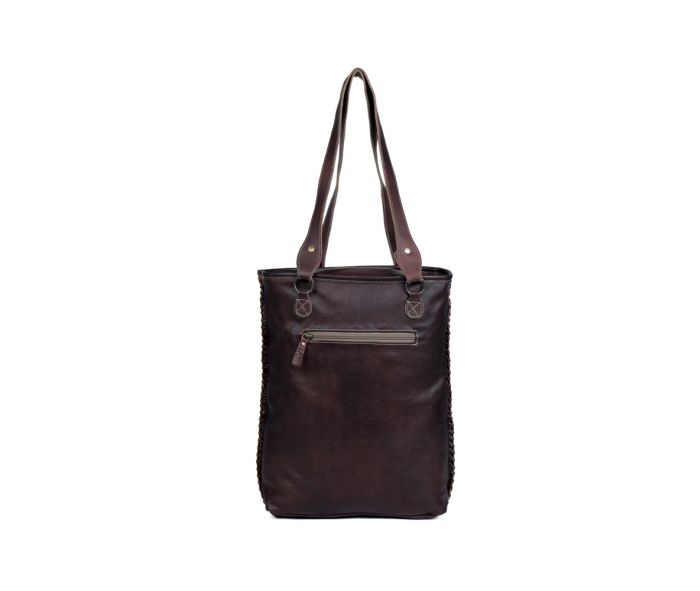 Golden Studs Leather Hairon Bag