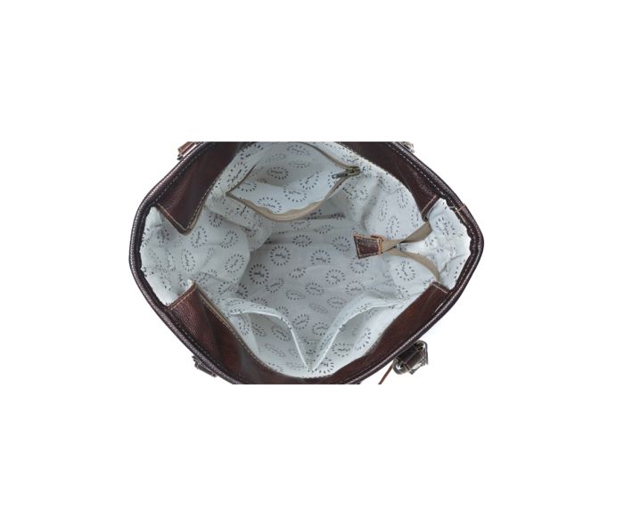 Golden Studs Leather Hairon Bag