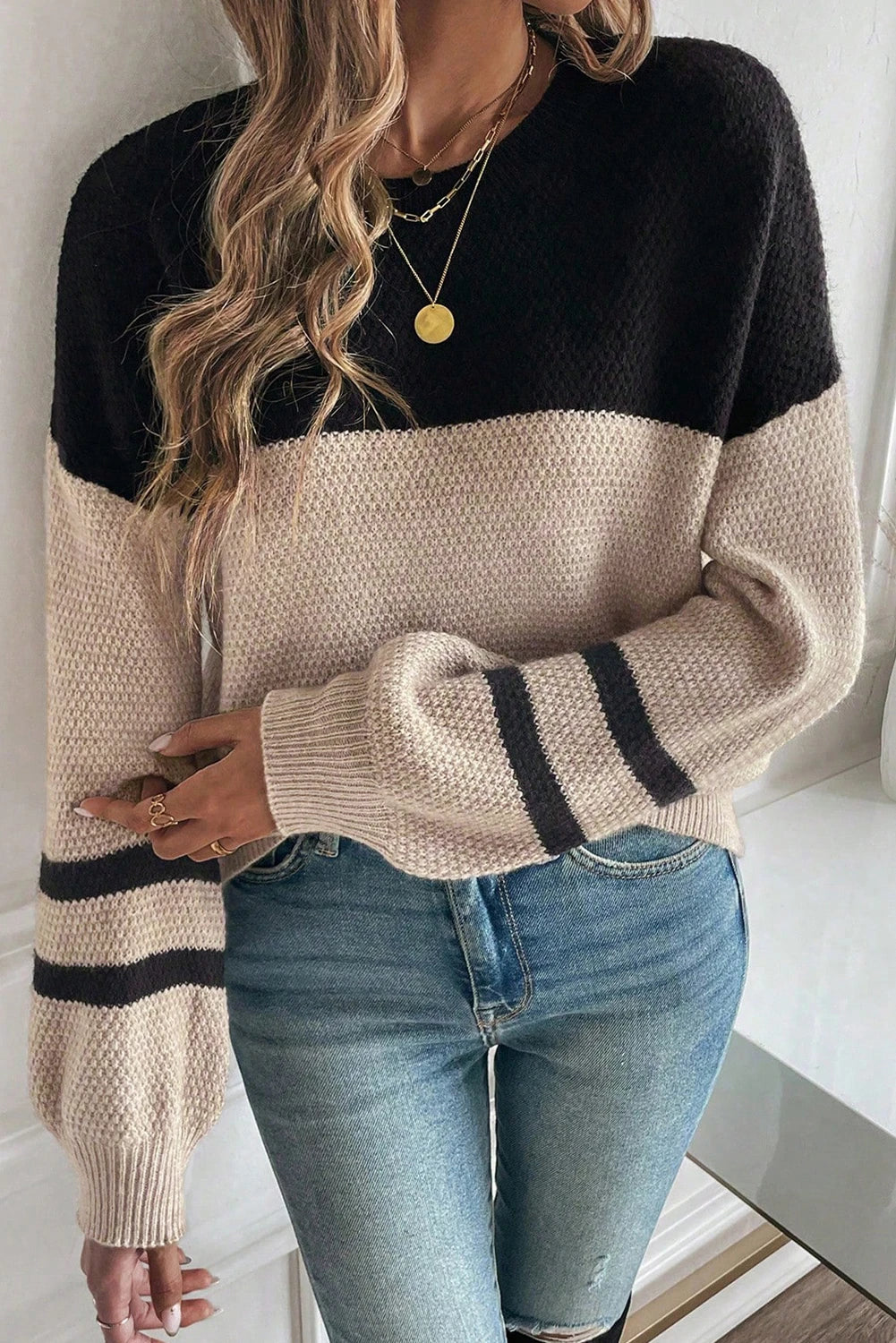 Streetlight Colorblock Thin Sweater