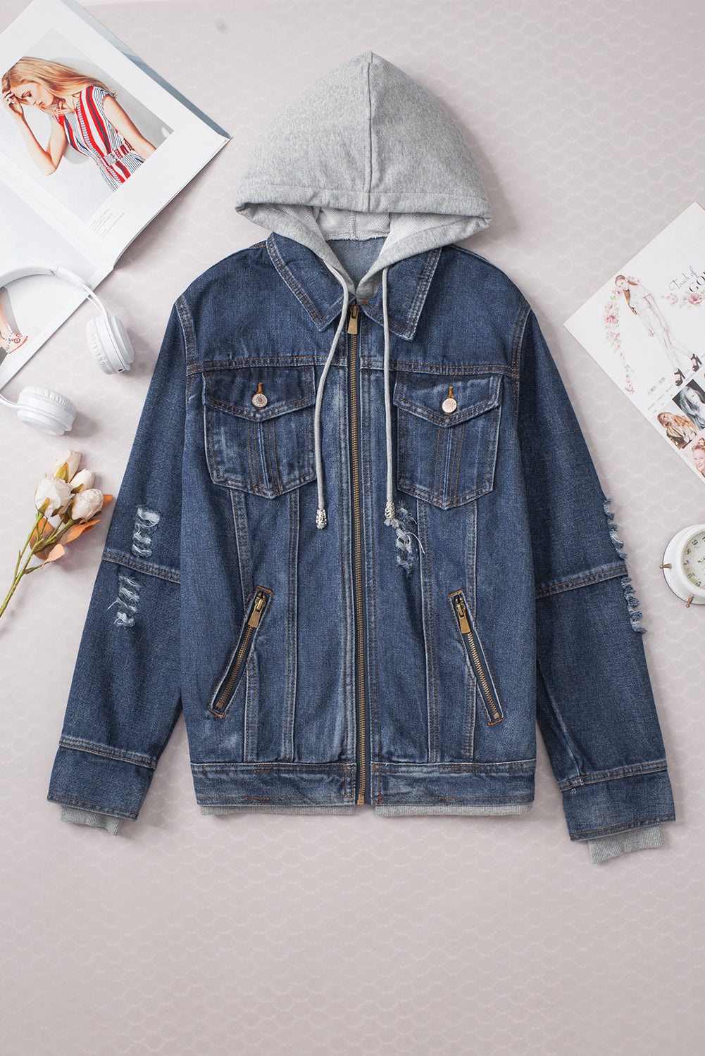 Hooded Denim Jacket