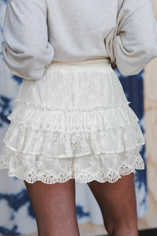 Cloud Dancer Lace Shorts