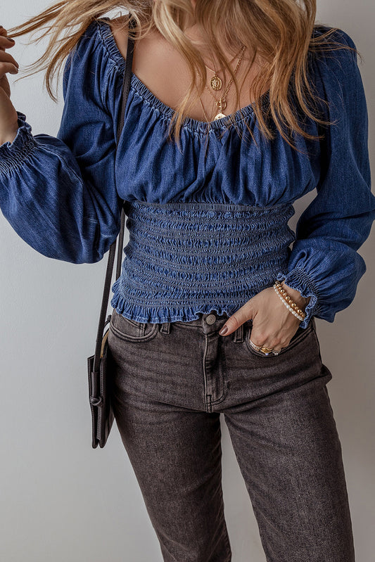 Daisy Denim Top