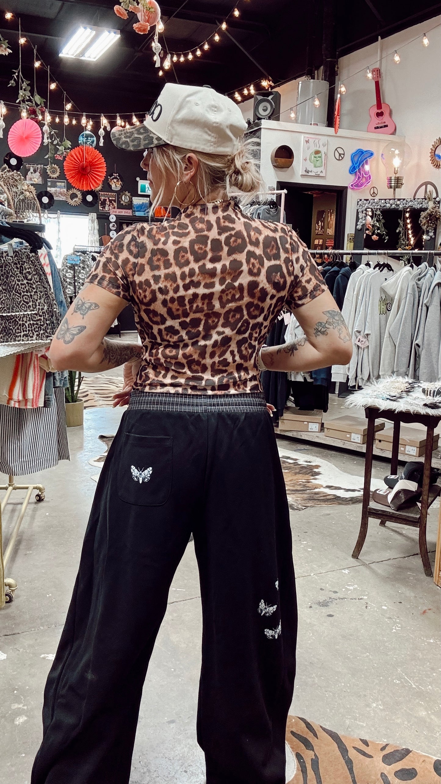 Moth Effect Barrel Sweatpants