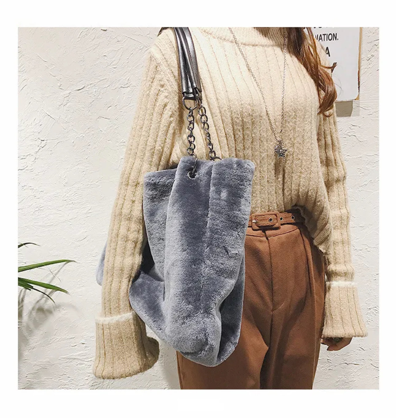 Totes Fur Real Faux Fur Bag