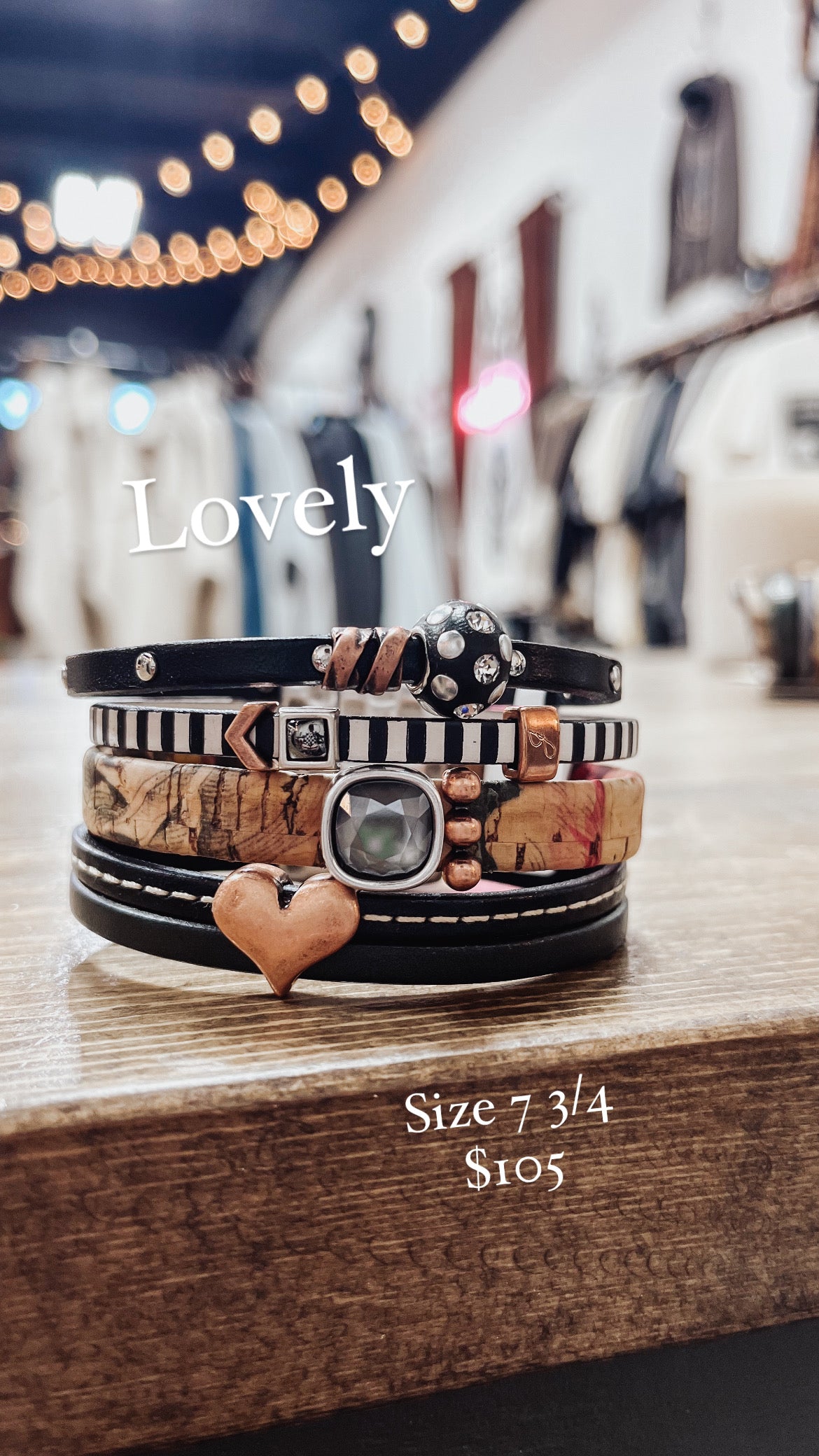 “Lovely” Leather Bracelet