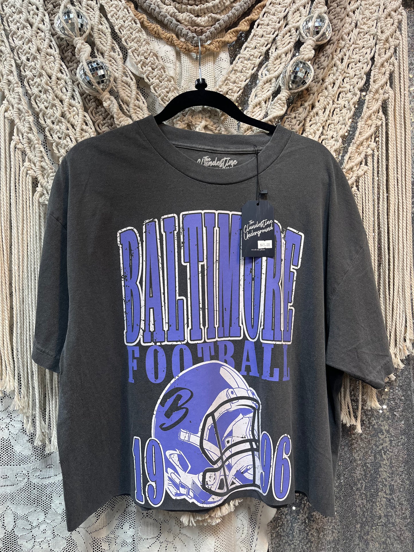 90's Vintage Baltimore Football Cropped Tee