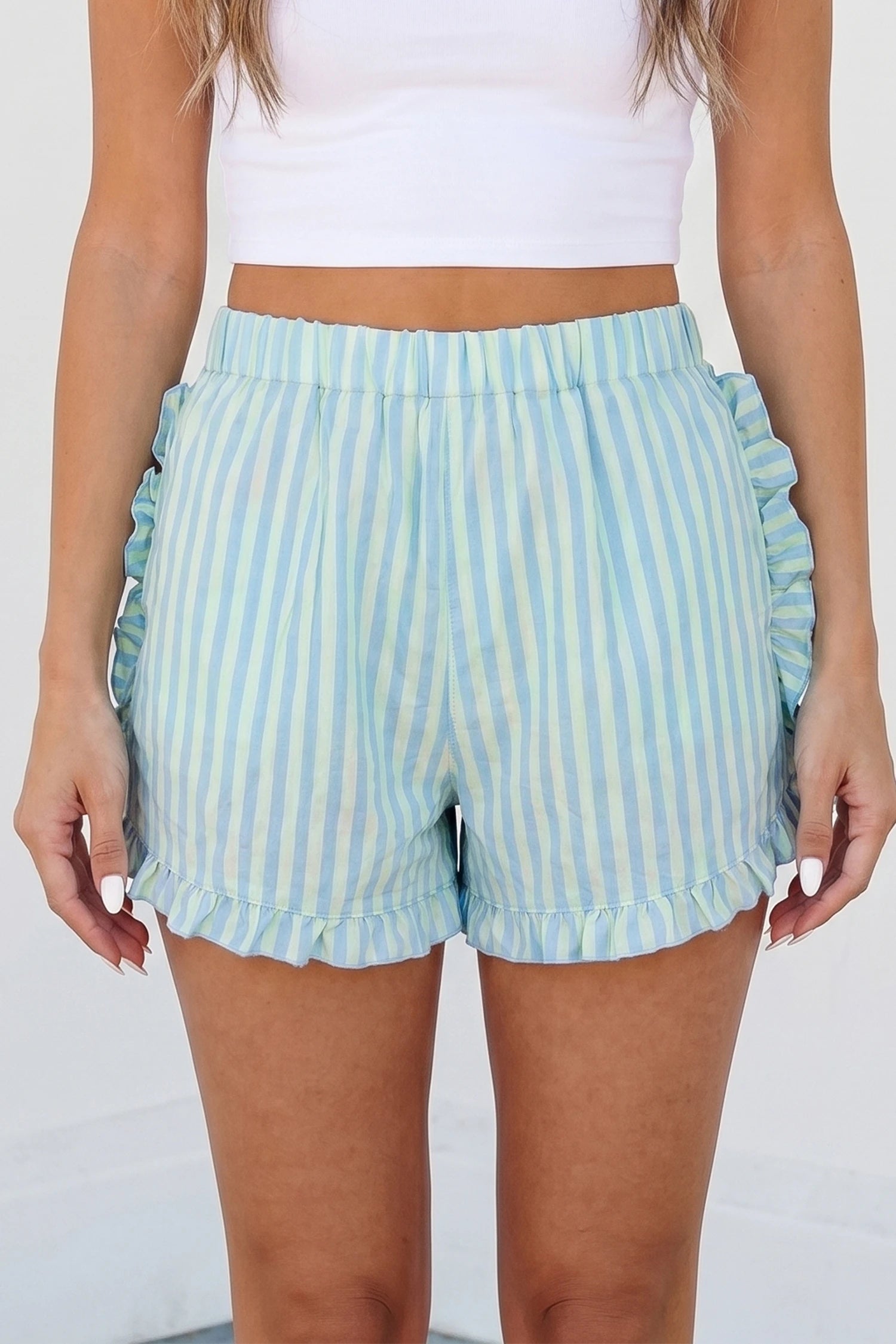 パンツ Jersey Ruffle Shorts Summer Spritz Ruffle Shorts – SHADESOFJAY
