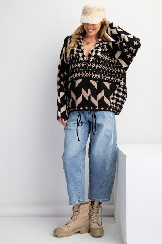 Wild Wild West Printed Knit Cardigan