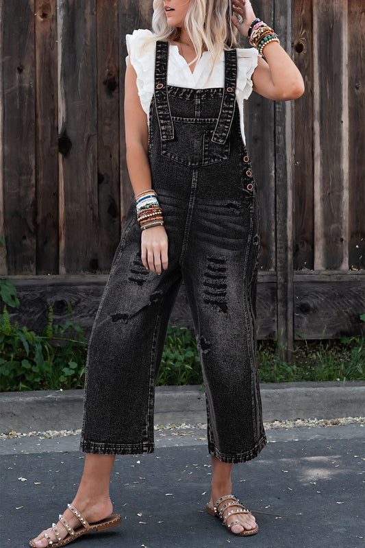 Rogue Rebel Distressed Denim Overalls