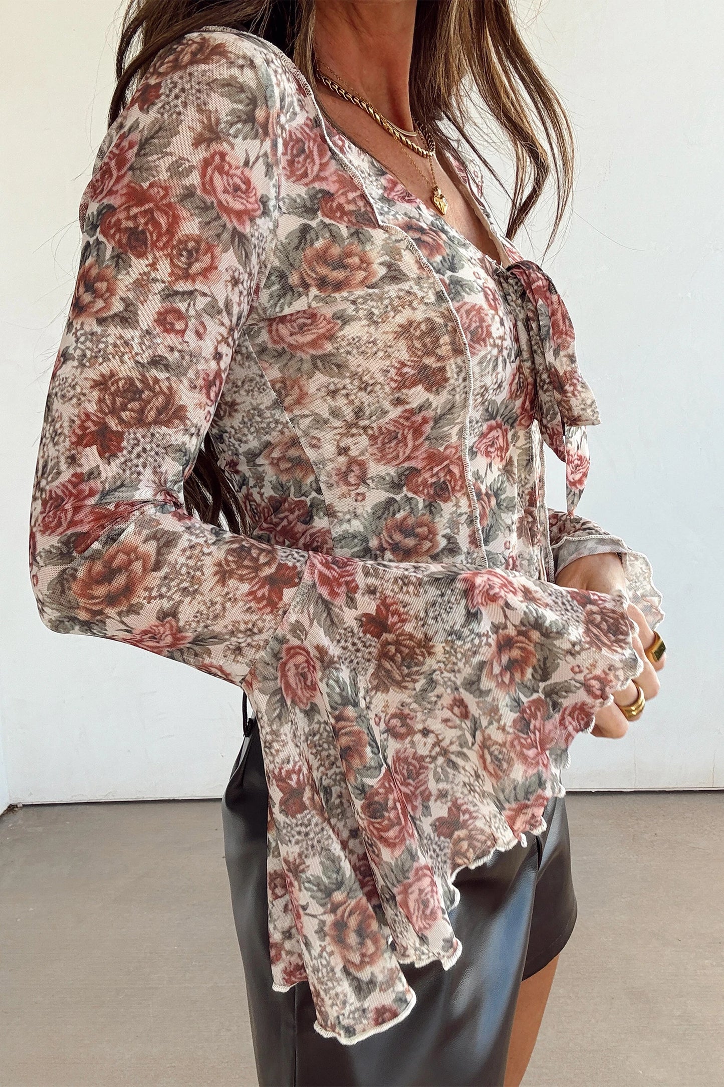 Woodstock Whimsy Tie-Front Top